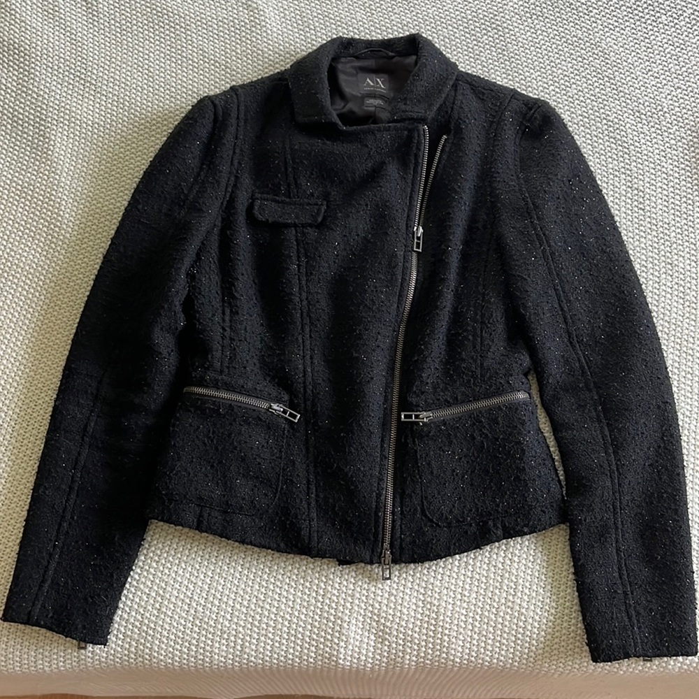 Black Boucle Moto Jacket